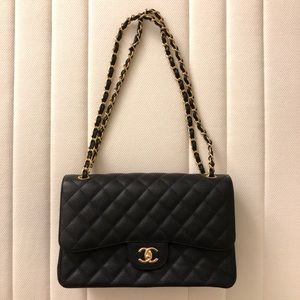 CHANEL Jumbo Caviar Double Flap (Black)